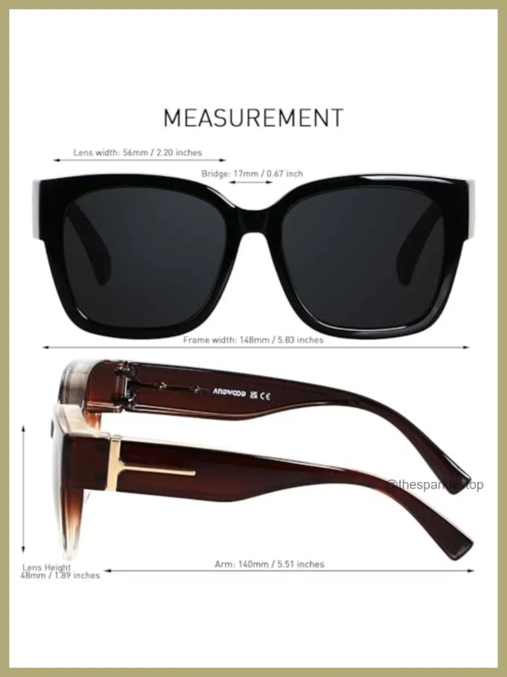 Polarized Fit Over Glasses Sunglasses Oversized Square UV400 TR90 Unisex